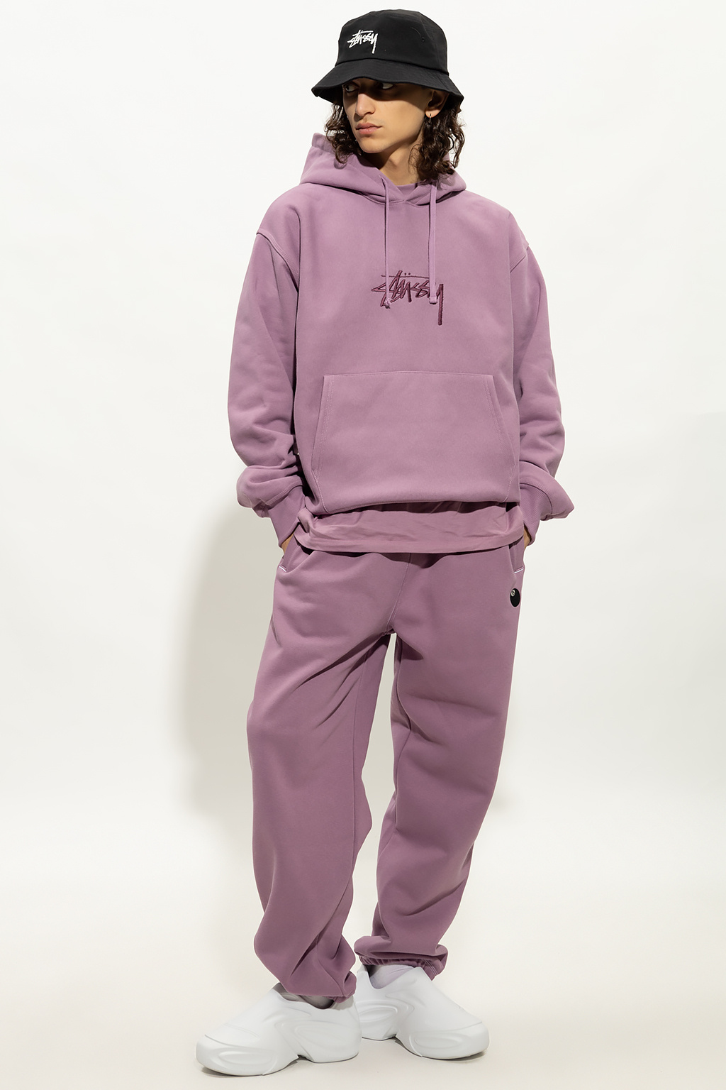 Purple Hoodie with logo Stussy - Vitkac TW